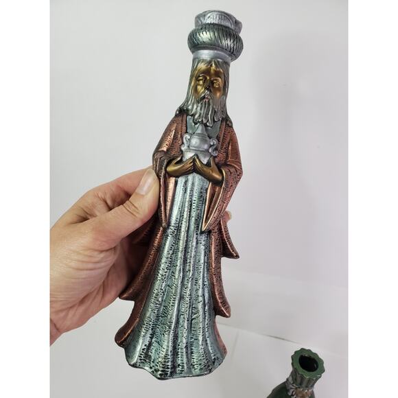 Nativity Three Wise Men Candle Stick Holder Composite Mid Century - Picture 5 of 13